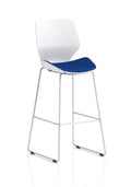 Florence White Frame High Stool Stevia Blue