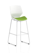 Florence White Frame High Stool Myrrh Green