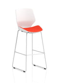 Florence White Frame High Stool Tabasco Orange