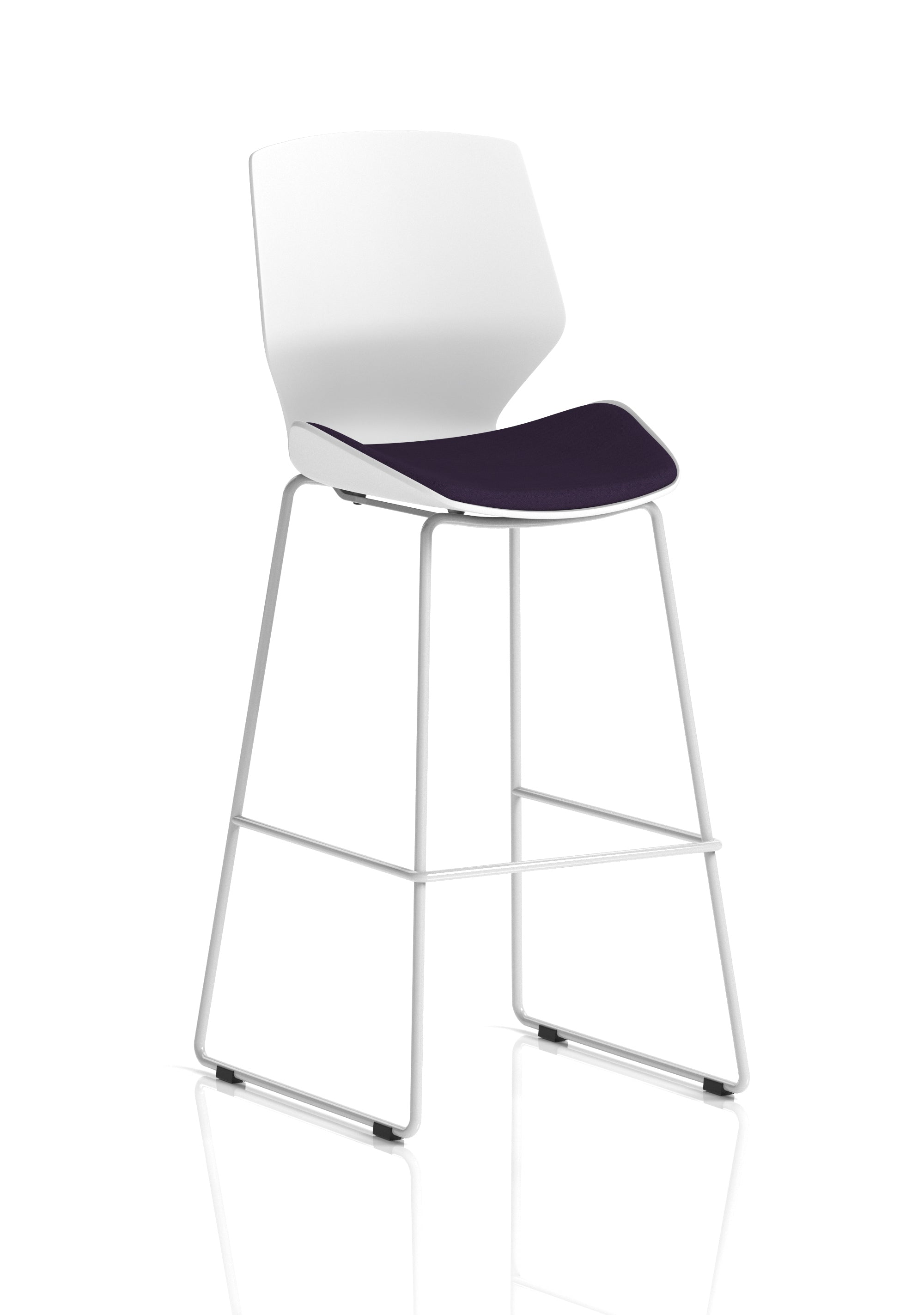 Florence White Frame High Stool Tansy Purple