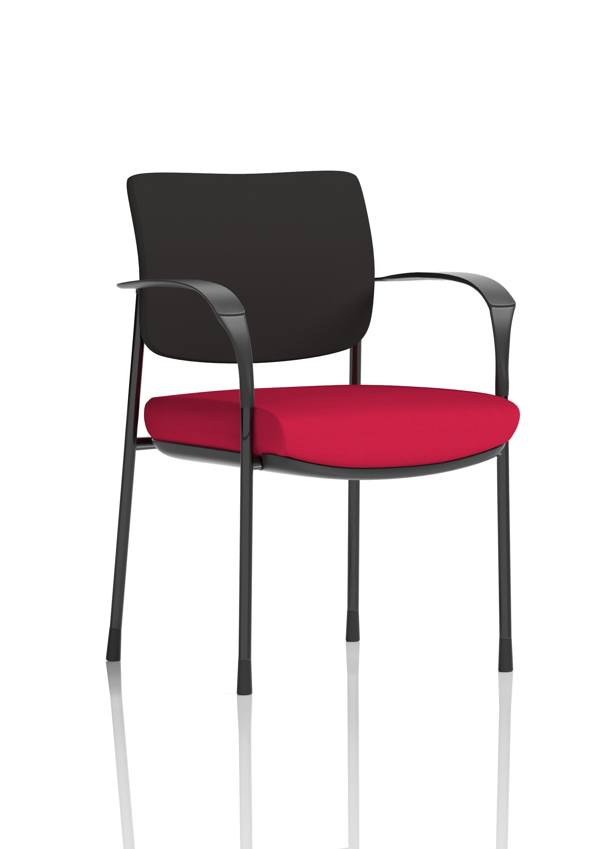 Brunswick Deluxe With Arms Black Frame Black Fabric Back Bergamot Cherry