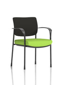 Brunswick Deluxe With Arms Black Frame Black Fabric Back Myrrh Green