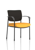 Brunswick Deluxe With Arms Black Frame Black Fabric Back Senna Yellow