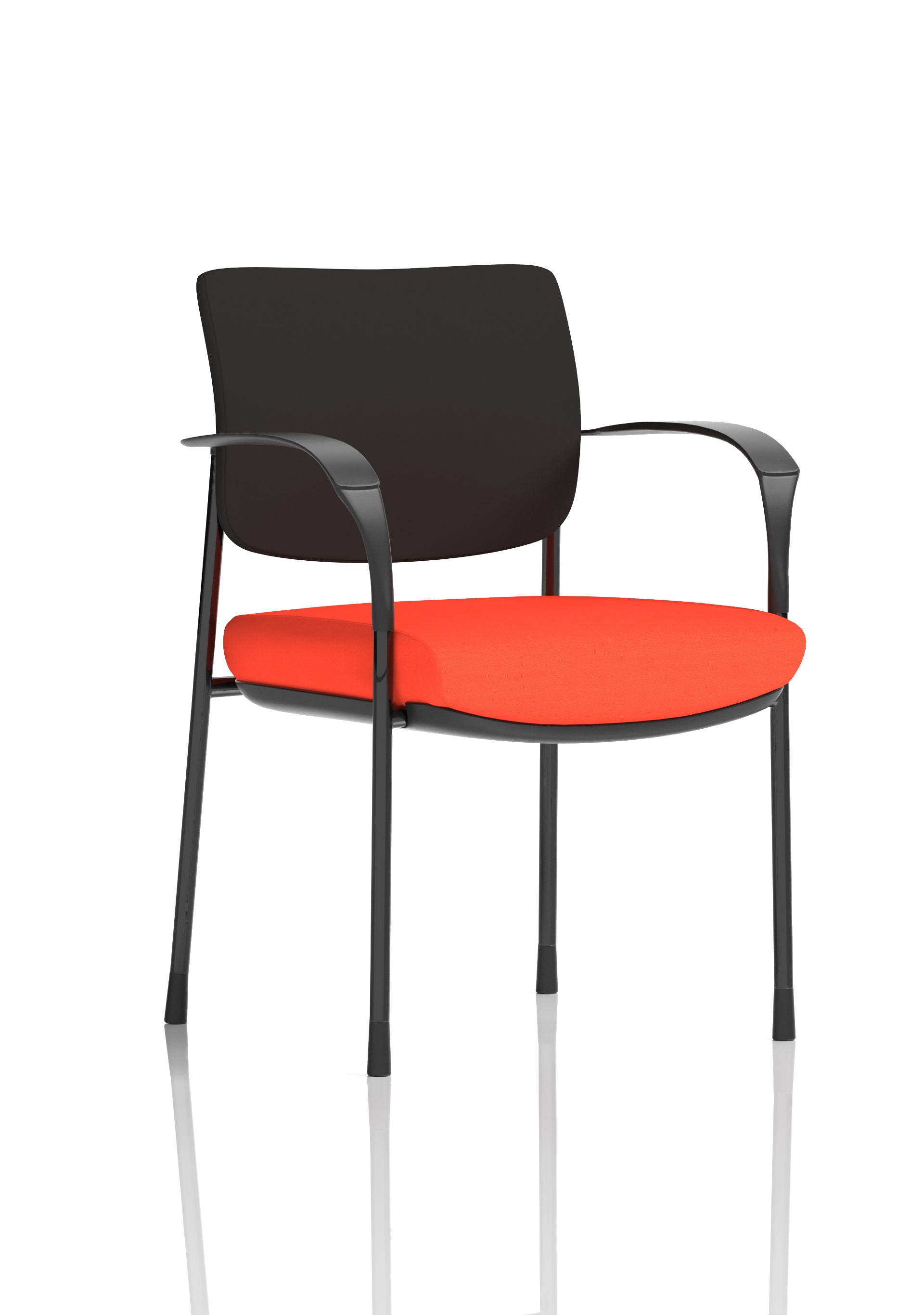 Brunswick Deluxe With Arms Black Frame Black Fabric Back Tabasco Orange