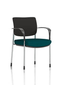 Brunswick Deluxe With Arms Chrome Frame Black Fabric Back Maringa Teal