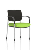 Brunswick Deluxe With Arms Chrome Frame Black Fabric Back Myrrh Green