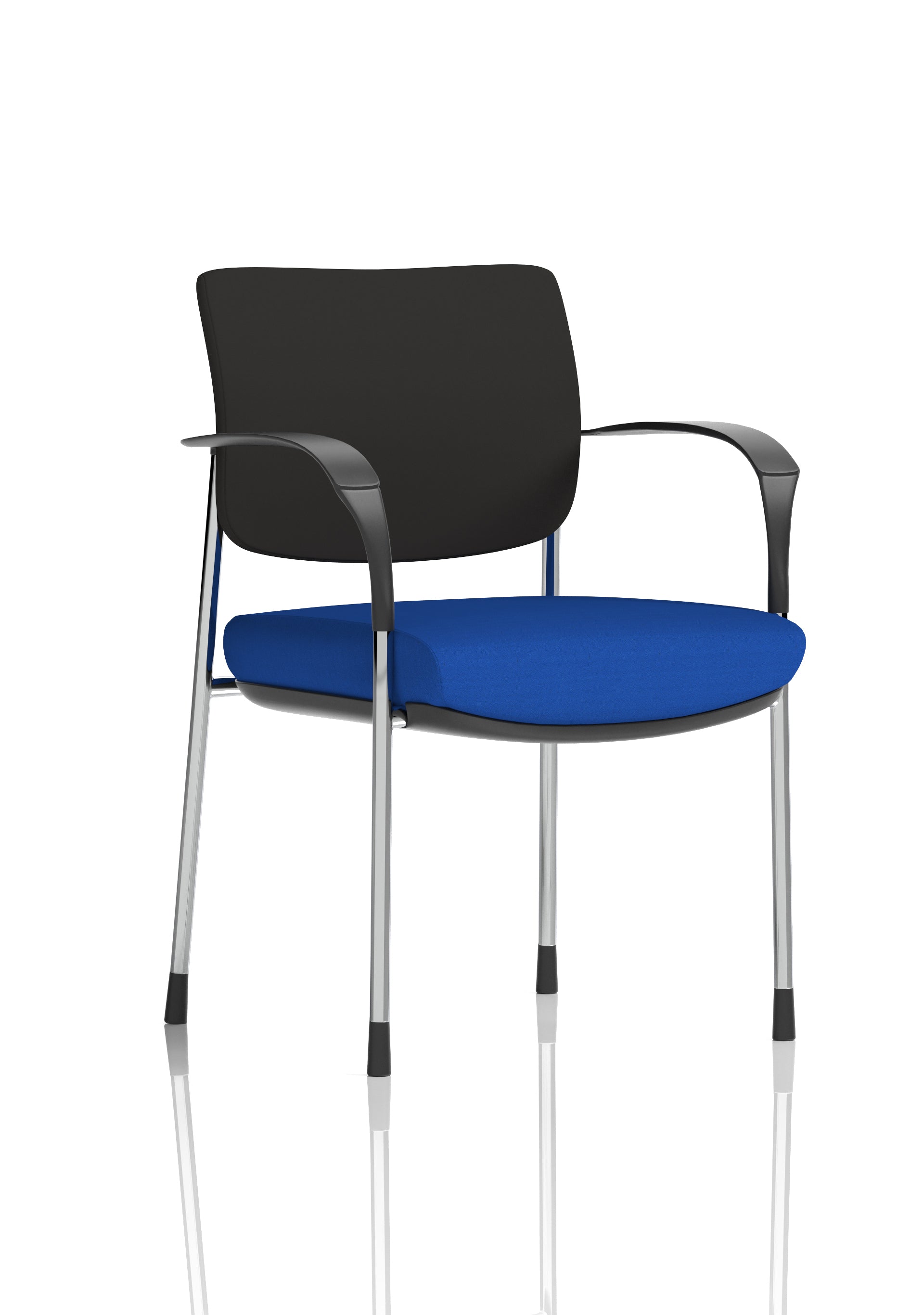 Brunswick Deluxe With Arms Chrome Frame Black Fabric Back Stevia Blue