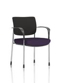 Brunswick Deluxe With Arms Chrome Frame Black Fabric Back Tansy Purple