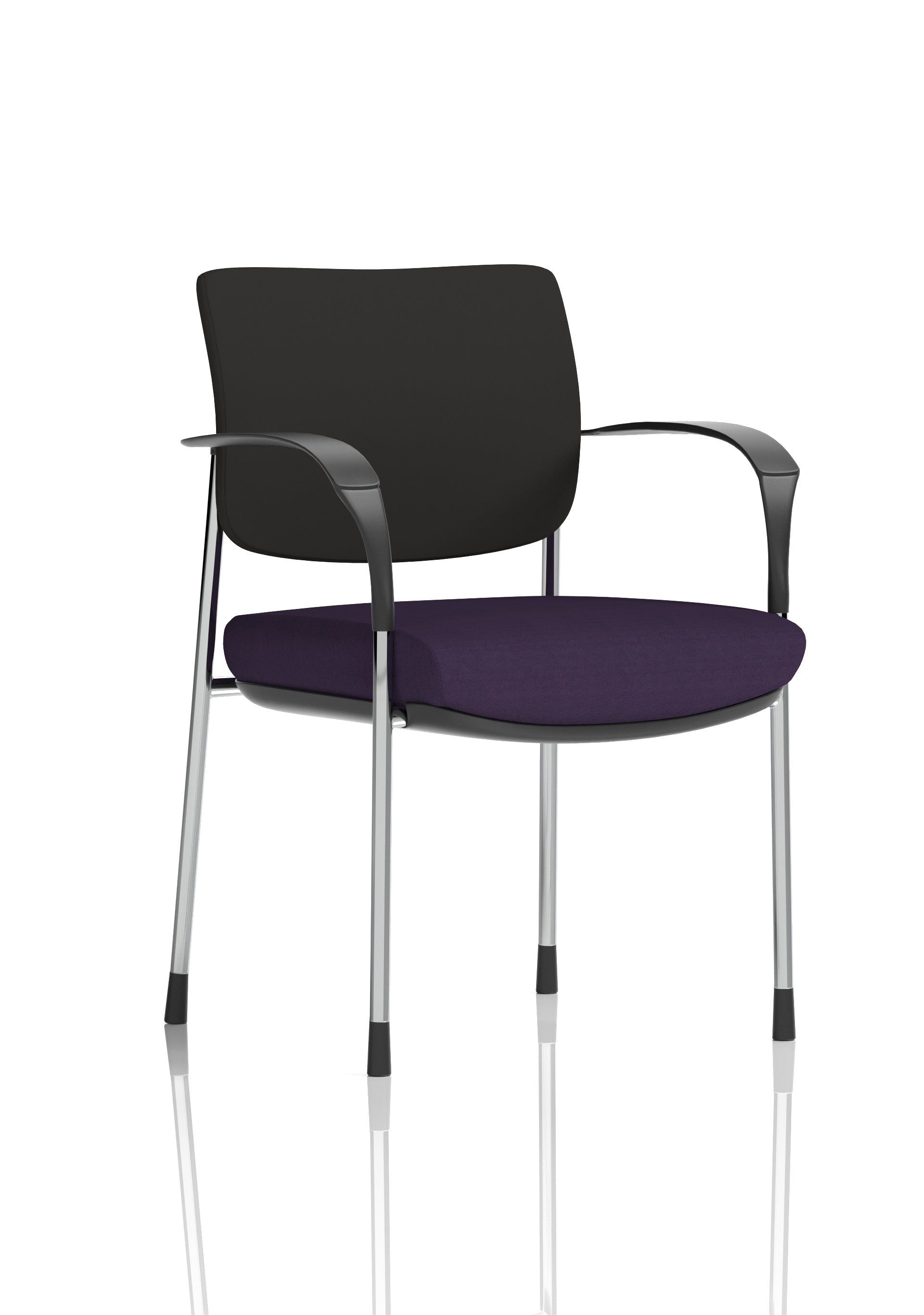 Brunswick Deluxe With Arms Chrome Frame Black Fabric Back Tansy Purple