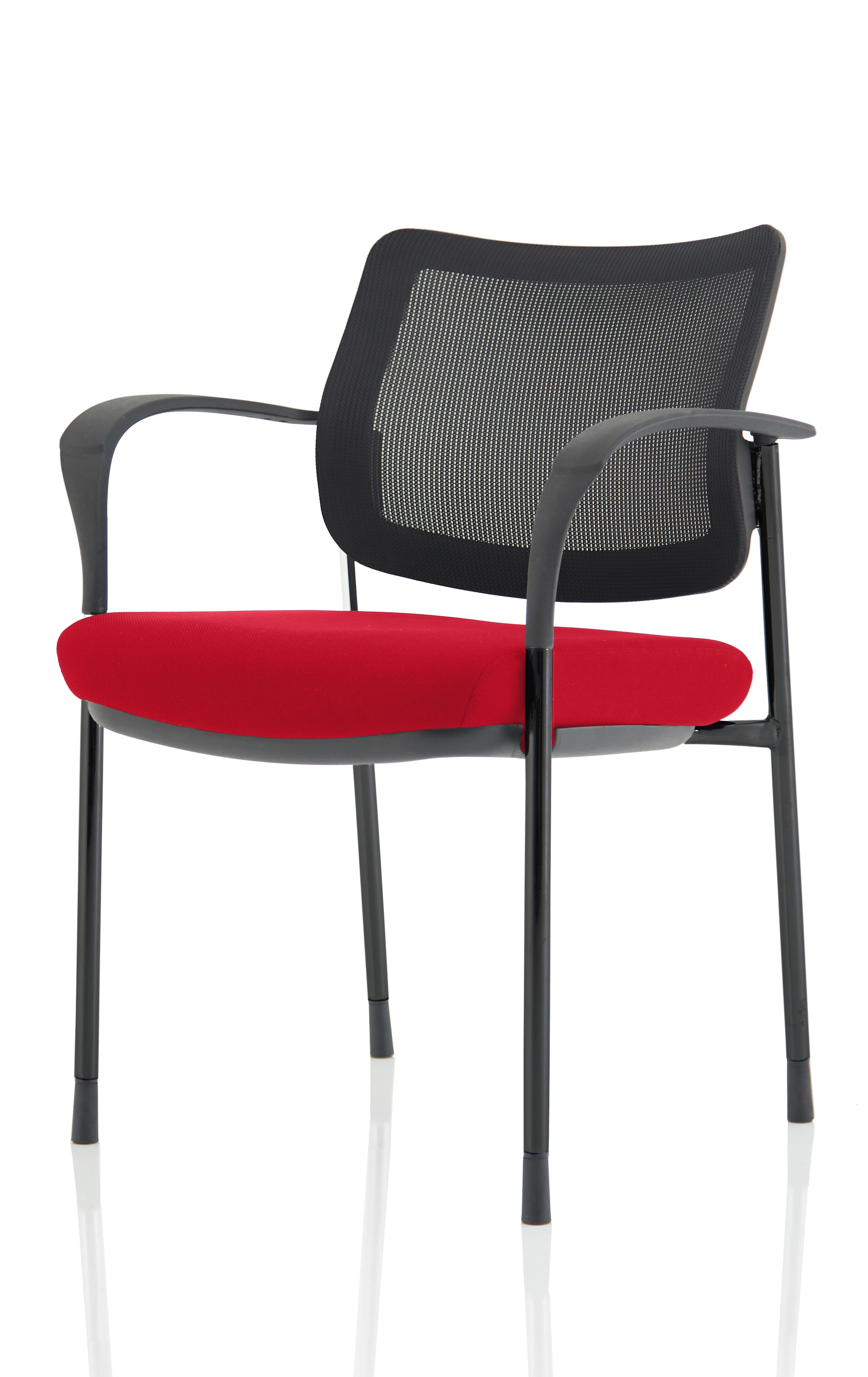 Brunswick Deluxe With Arms Black Frame Mesh Back Bergamot Cherry