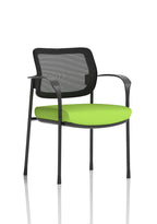 Brunswick Deluxe With Arms Black Frame Mesh Back Myrrh Green