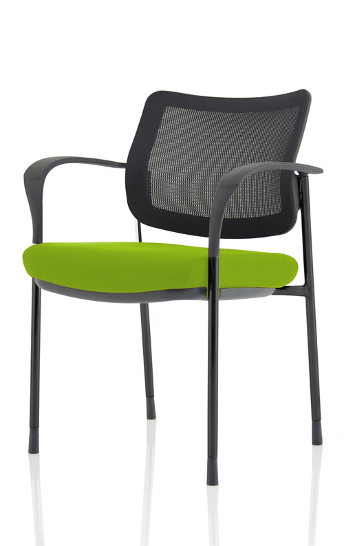 Brunswick Deluxe With Arms Black Frame Mesh Back Myrrh Green