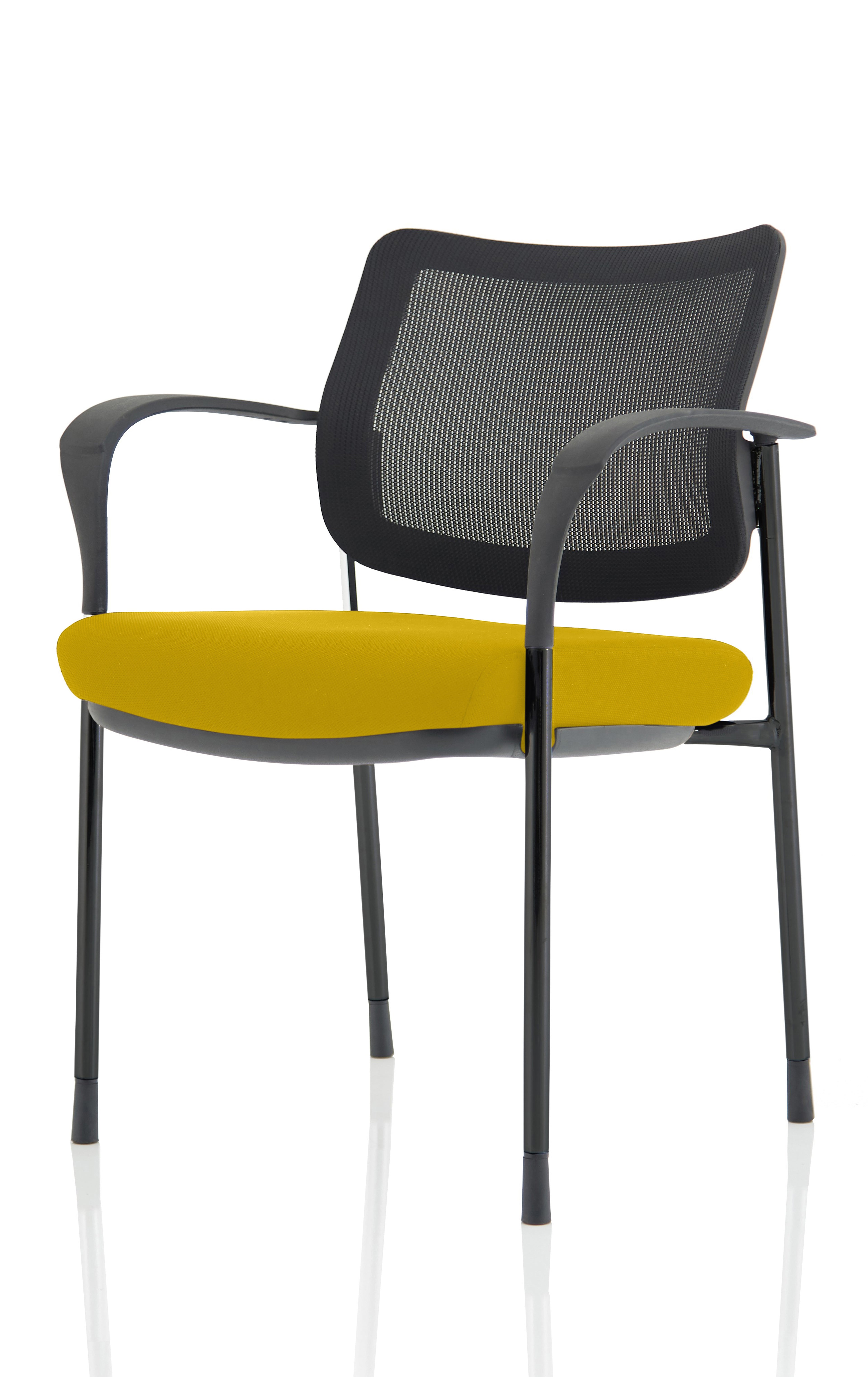 Brunswick Deluxe With Arms Black Frame Mesh Back Senna Yellow