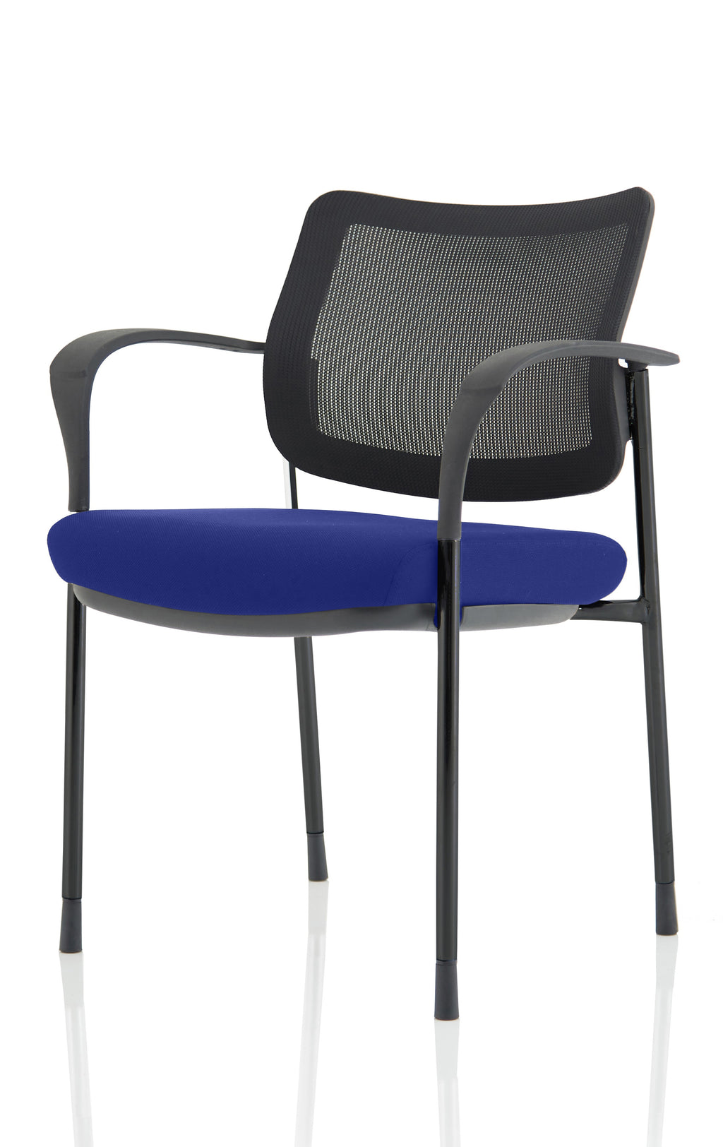 Brunswick Deluxe With Arms Black Frame Mesh Back Stevia Blue