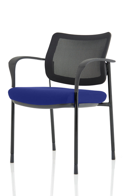 Brunswick Deluxe With Arms Black Frame Mesh Back Stevia Blue