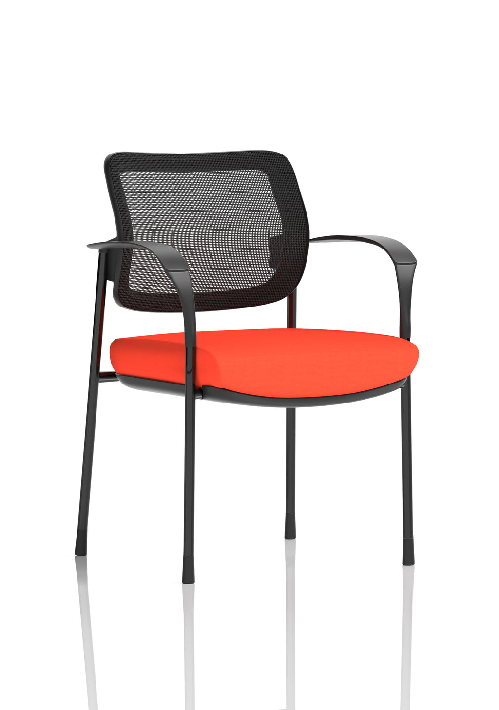 Brunswick Deluxe With Arms Black Frame Mesh Back Tabasco Orange