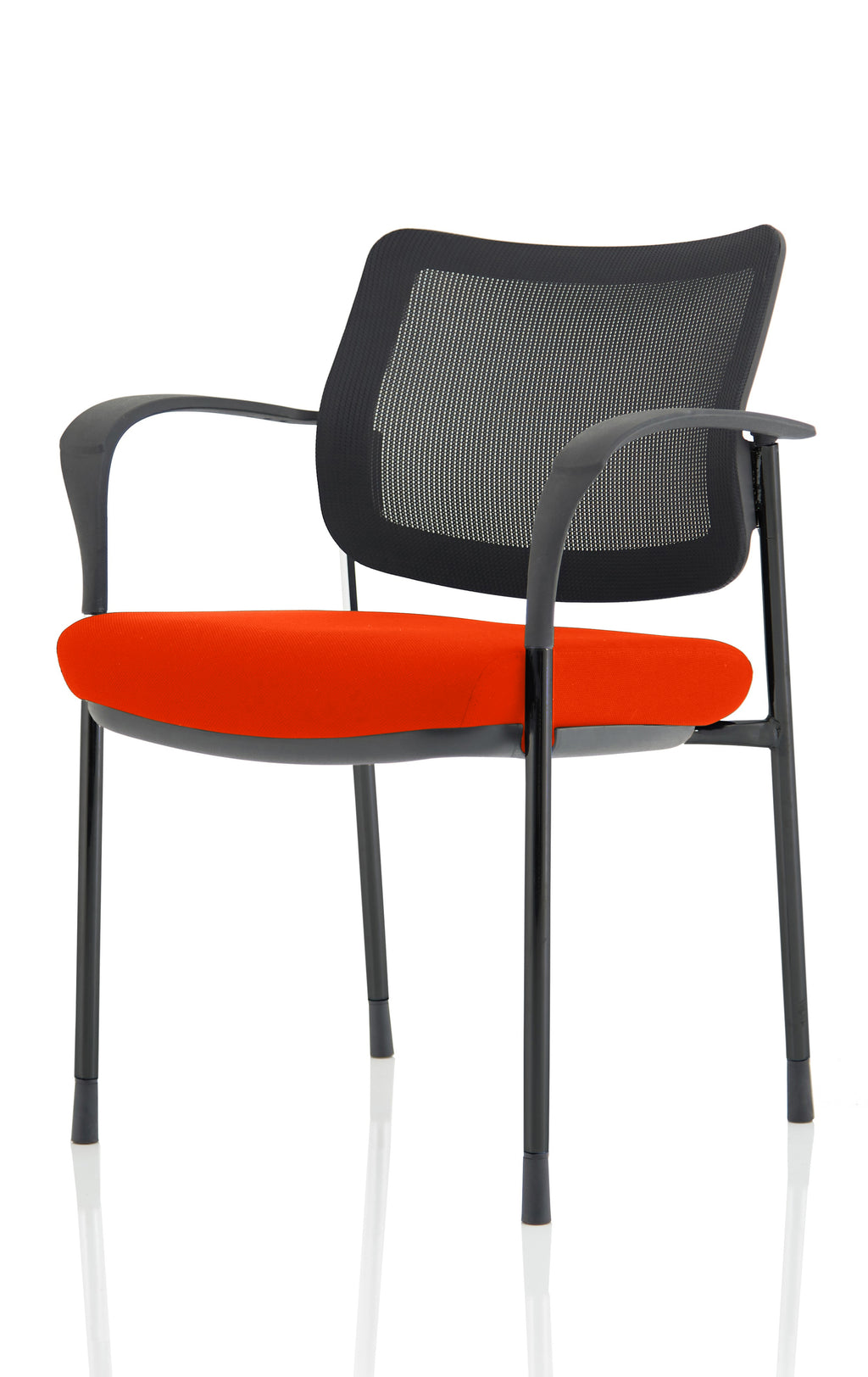 Brunswick Deluxe With Arms Black Frame Mesh Back Tabasco Orange