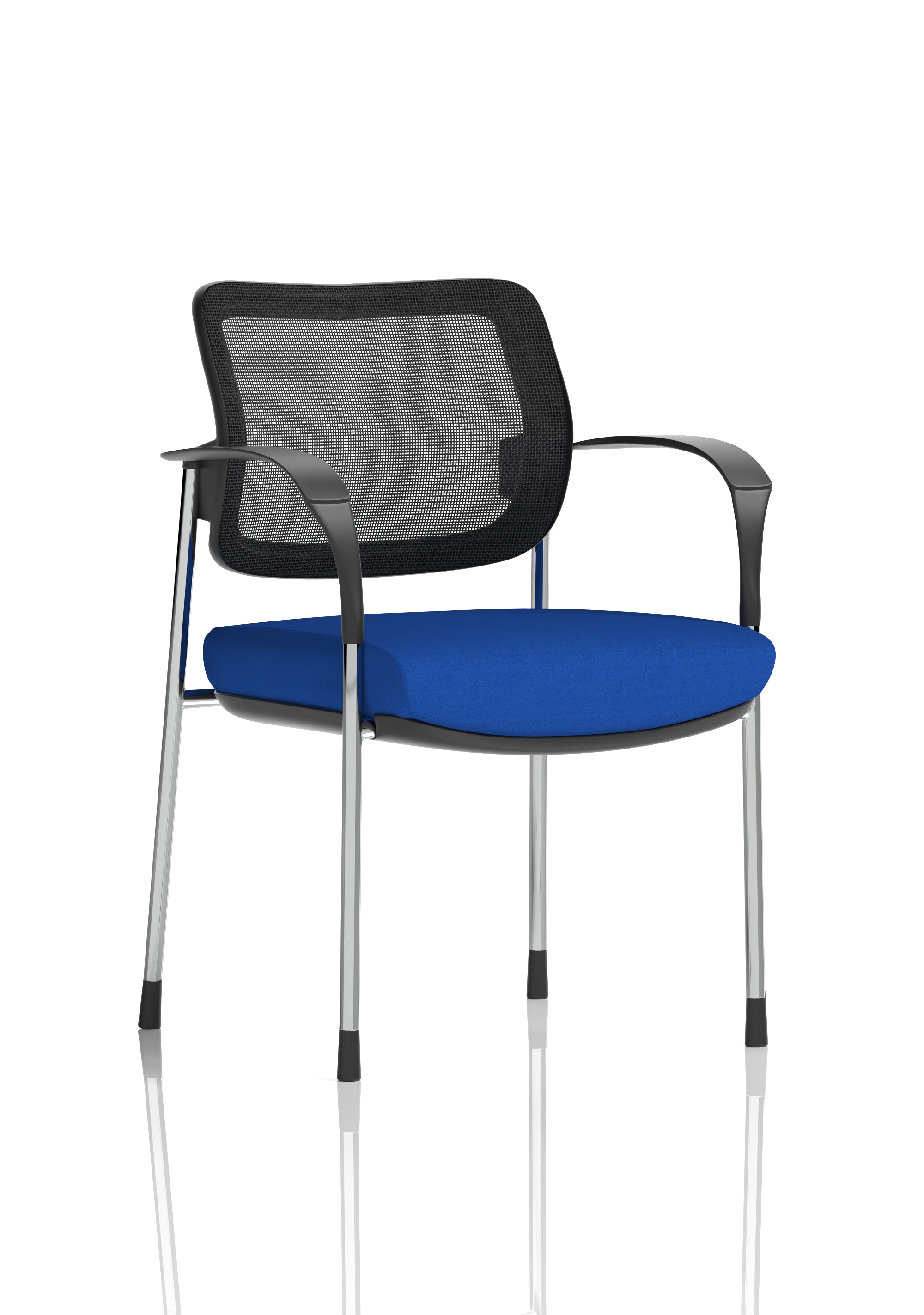 Brunswick Deluxe With Arms Chrome Frame Mesh Back Stevia Blue