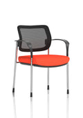Brunswick Deluxe With Arms Chrome Frame Mesh Back Tabasco Orange