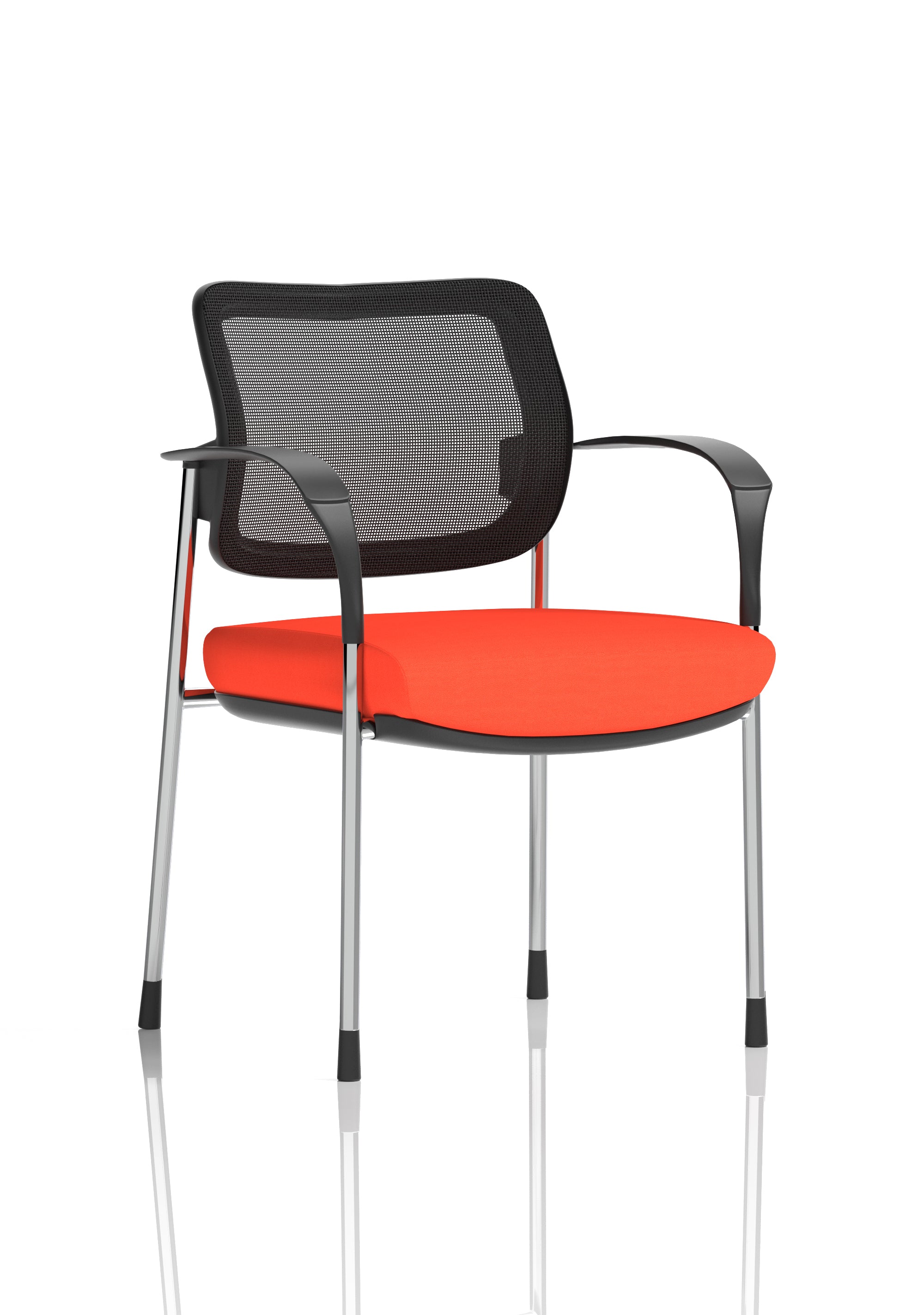 Brunswick Deluxe With Arms Chrome Frame Mesh Back Tabasco Orange
