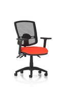 Eclipse Plus III Deluxe Mesh Ergonomic Chair (Adjustable Arms) – Tabasco Orange