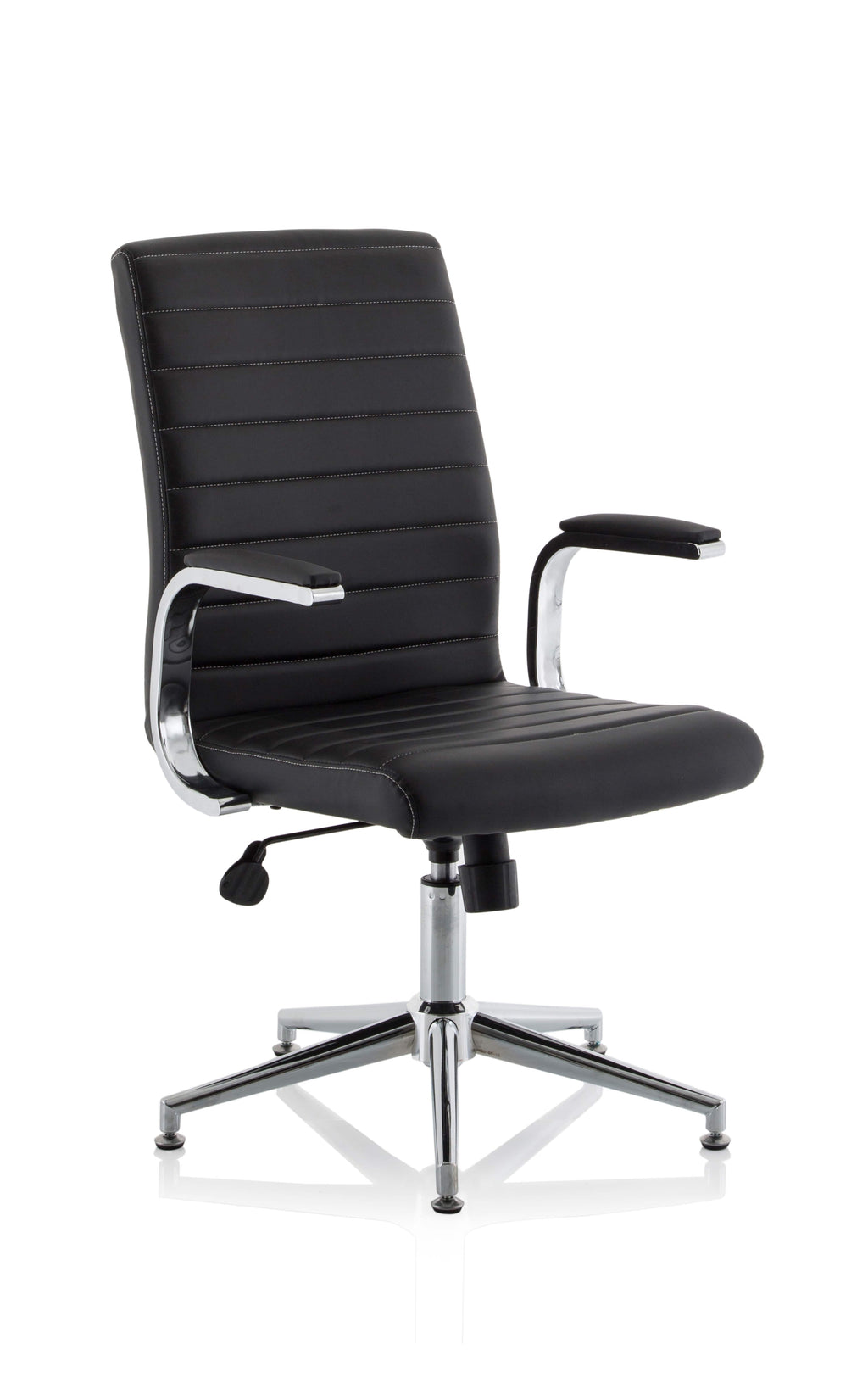 Ezra Executive Chair (Glides) – Black Leather