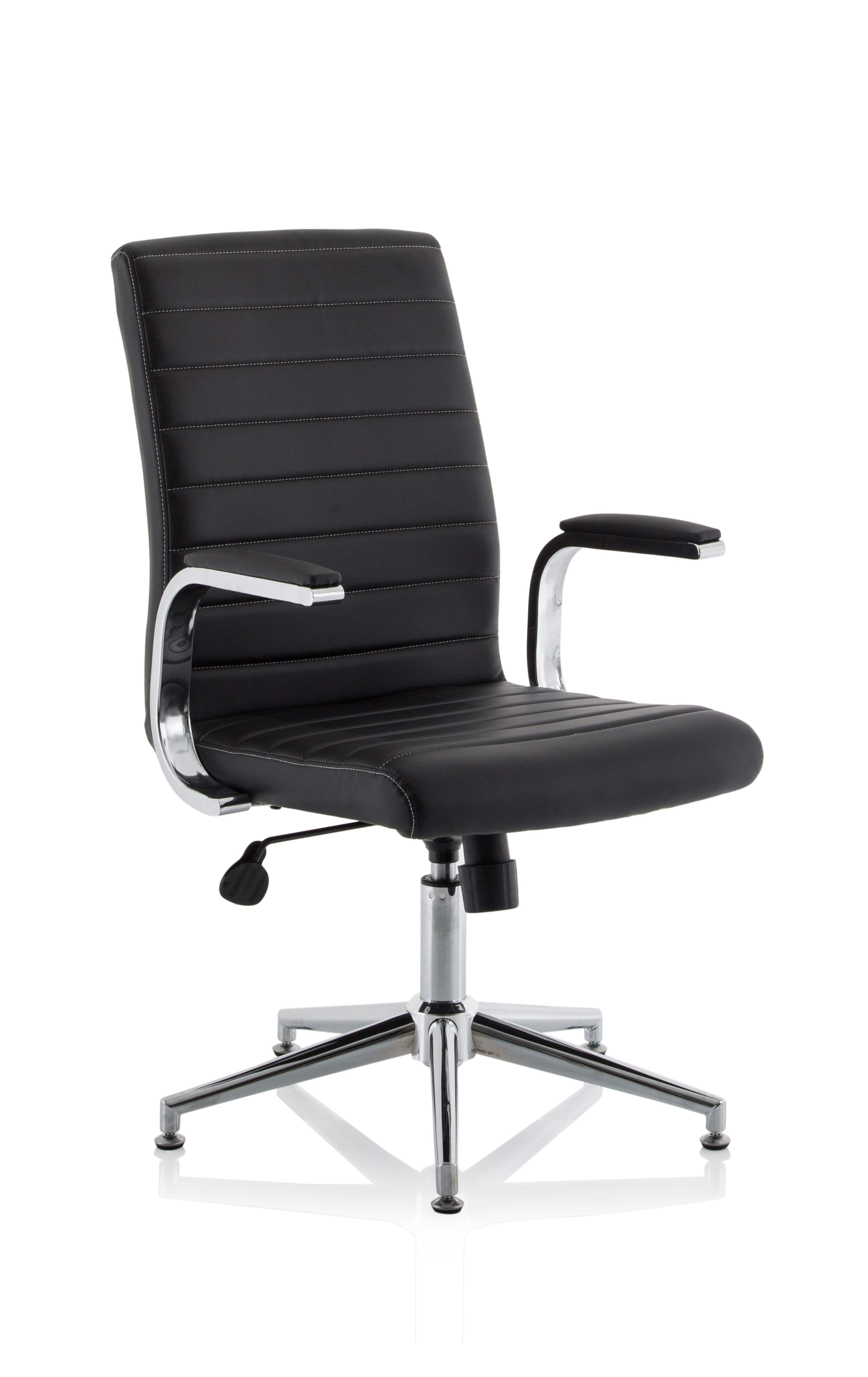 Ezra Executive Chair (Glides) – Black Leather