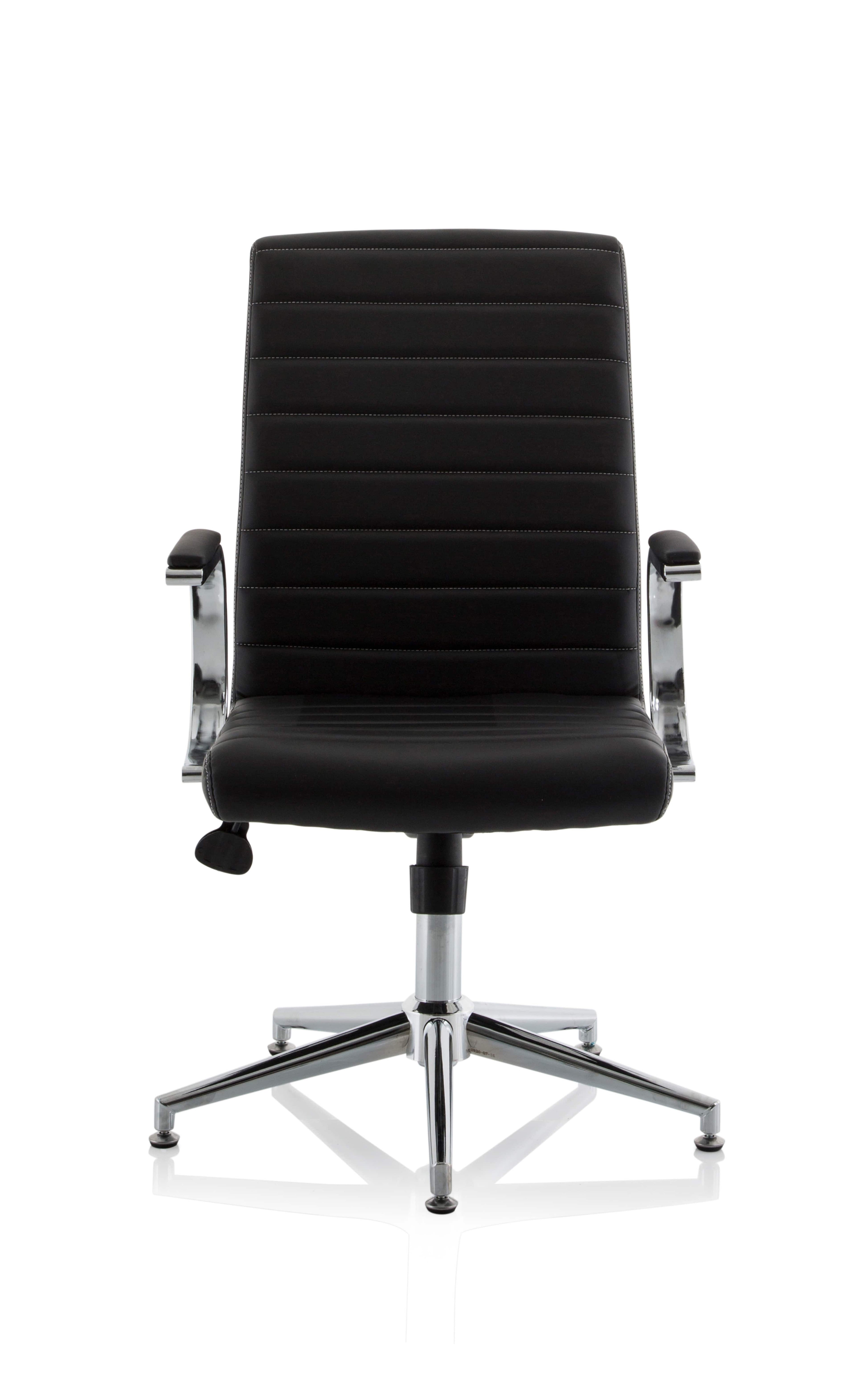 Ezra Executive Chair (Glides) – Black Leather