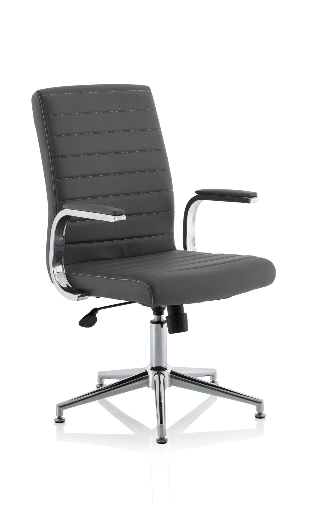 Ezra Executive Chair (Glides) – Grey Leather