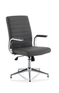 Ezra Executive Chair (Glides) – Grey Leather
