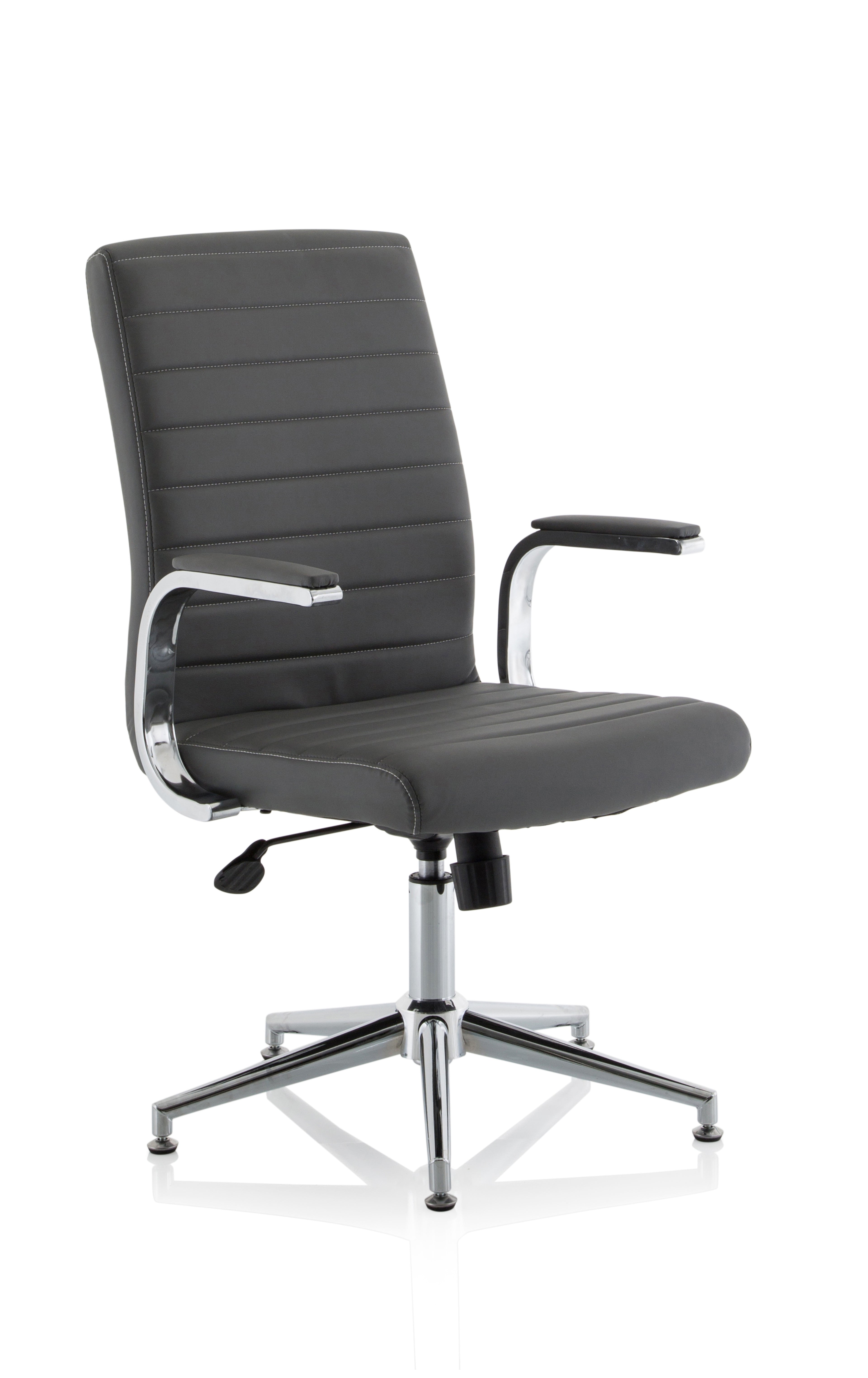 Ezra Executive Chair (Glides) – Grey Leather