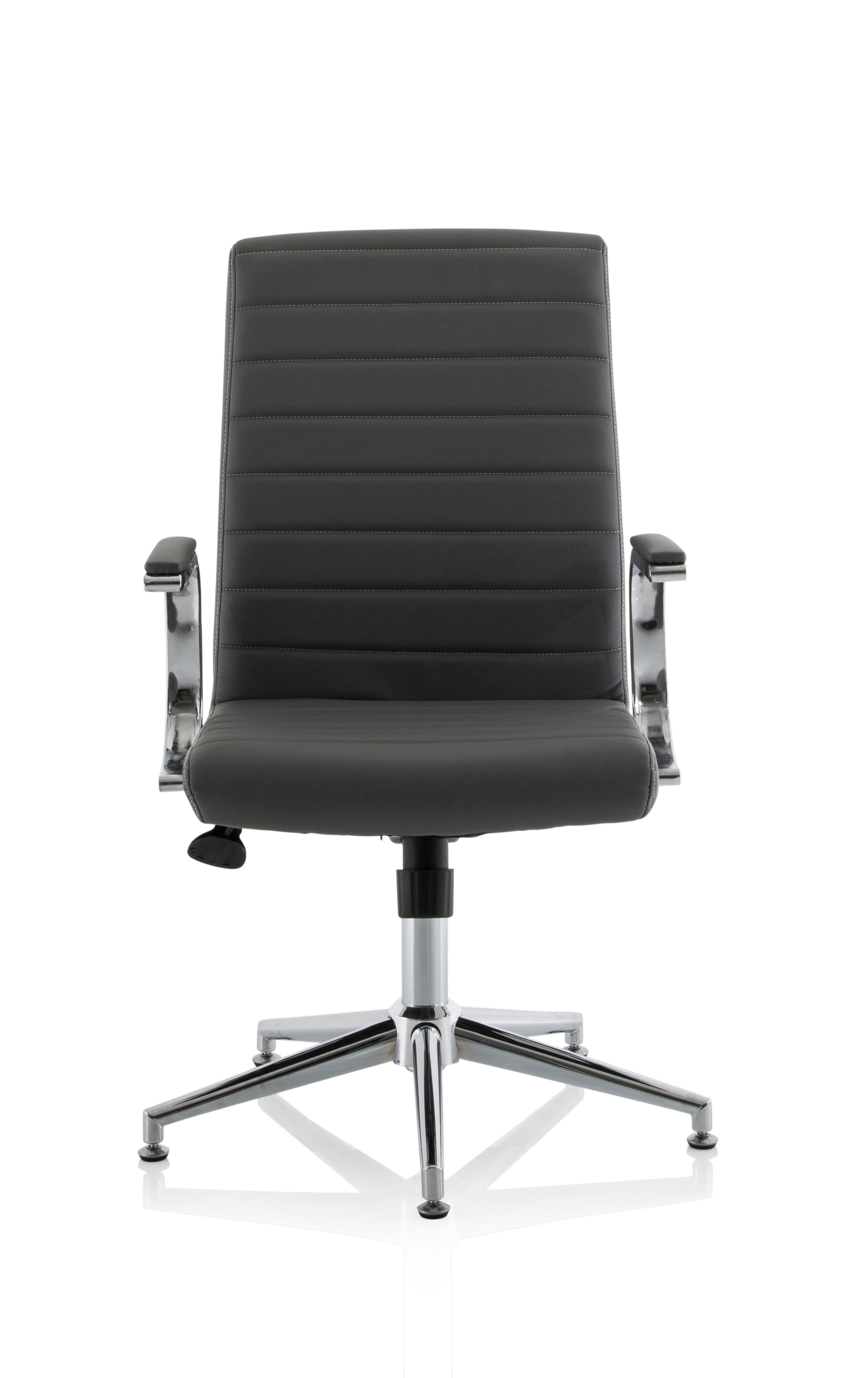 Ezra Executive Chair (Glides) – Grey Leather