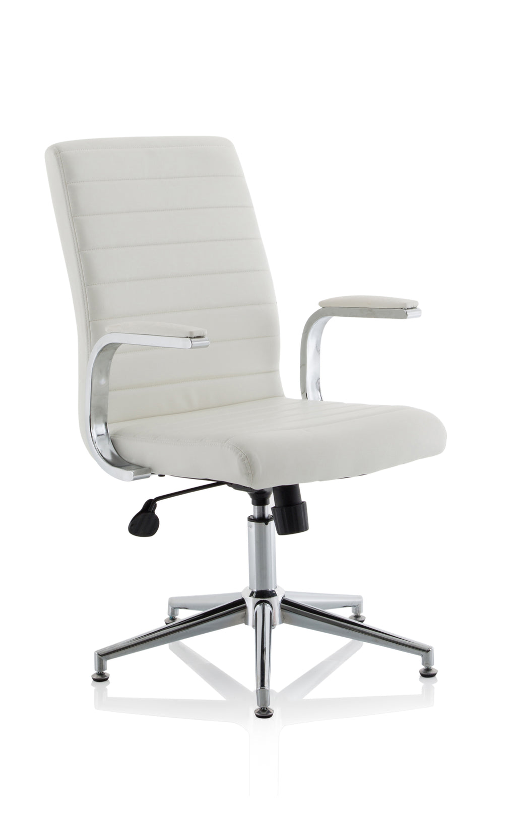 Ezra Executive Chair (Glides) – White Leather