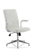Ezra Executive Chair (Glides) – White Leather
