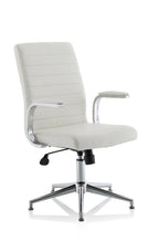 Ezra Executive Chair (Glides) – White Leather