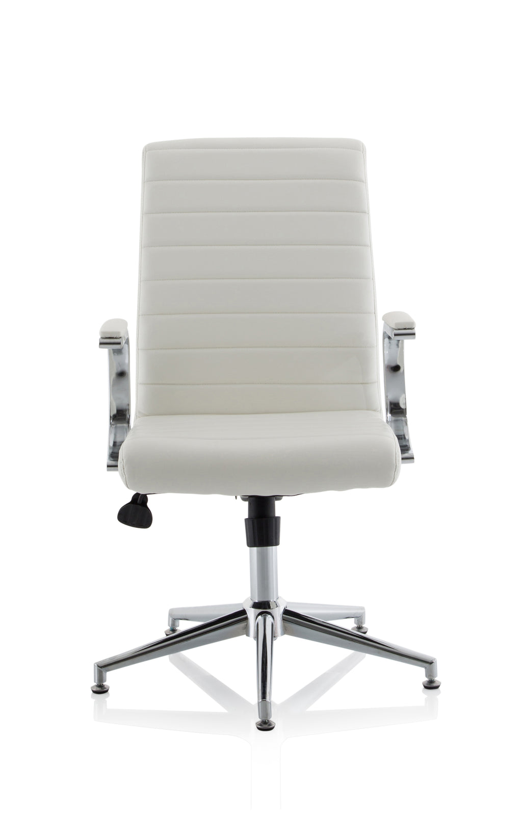 Ezra Executive Chair (Glides) – White Leather