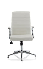 Ezra Executive Chair (Glides) – White Leather