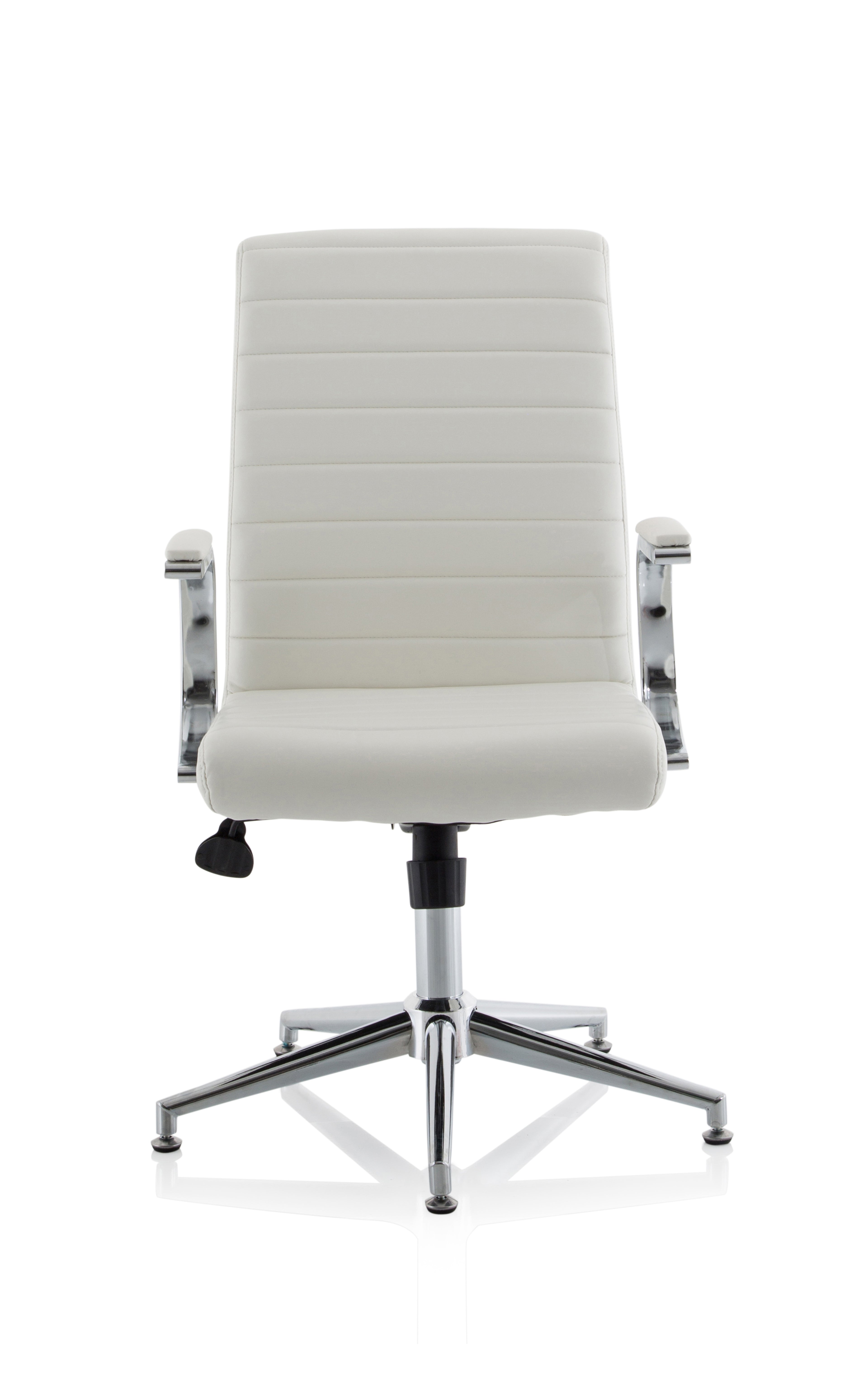 Ezra Executive Chair (Glides) – White Leather