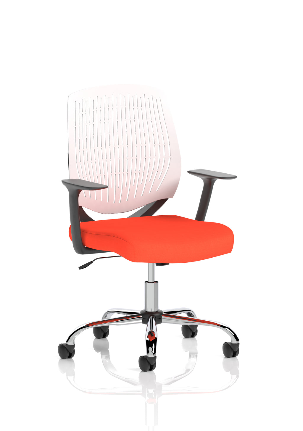 Dura Ergonomic Chair (White Back) – Tabasco Orange