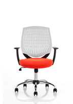 Dura Ergonomic Chair (White Back) – Tabasco Orange