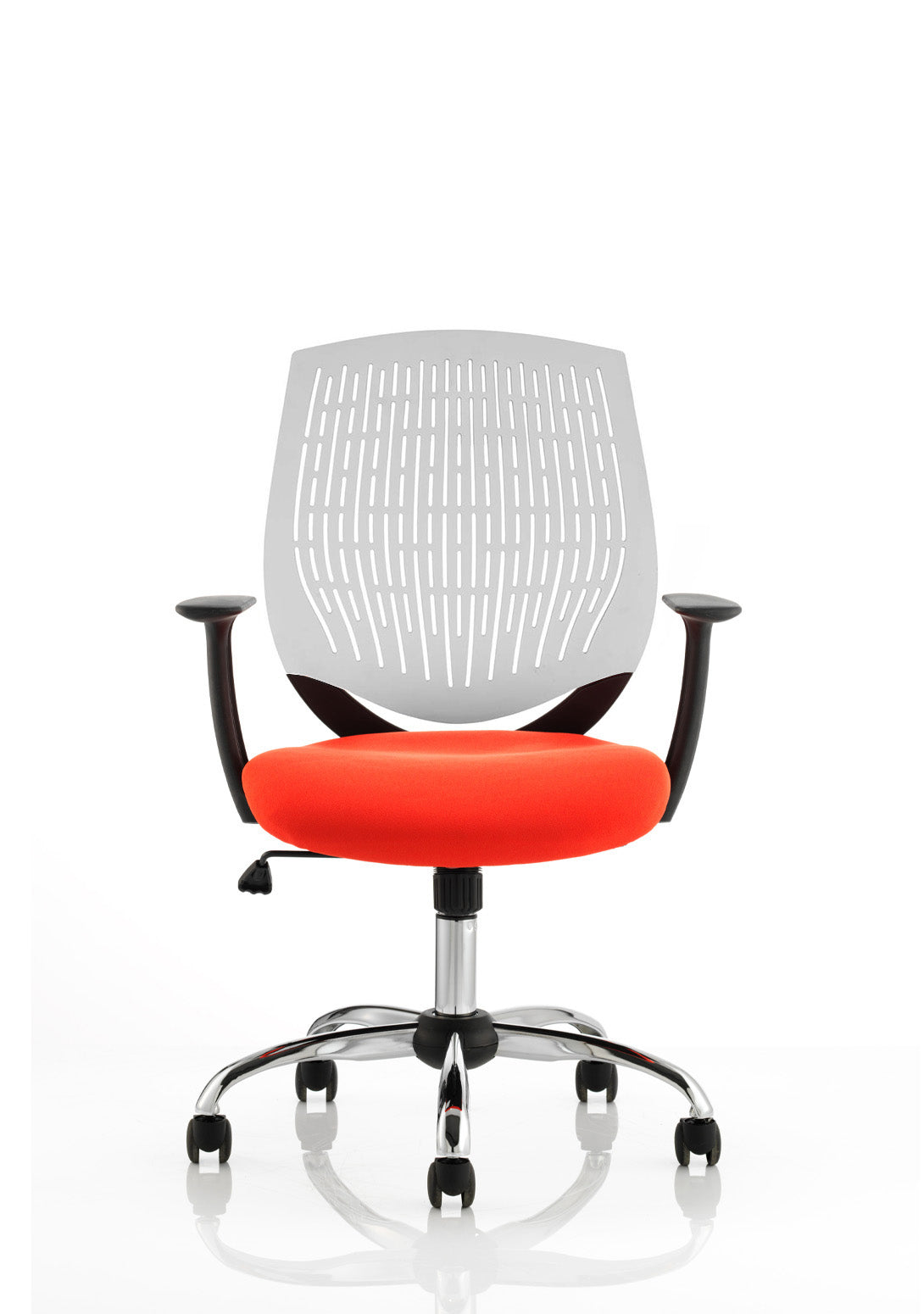 Dura Ergonomic Chair (White Back) – Tabasco Orange