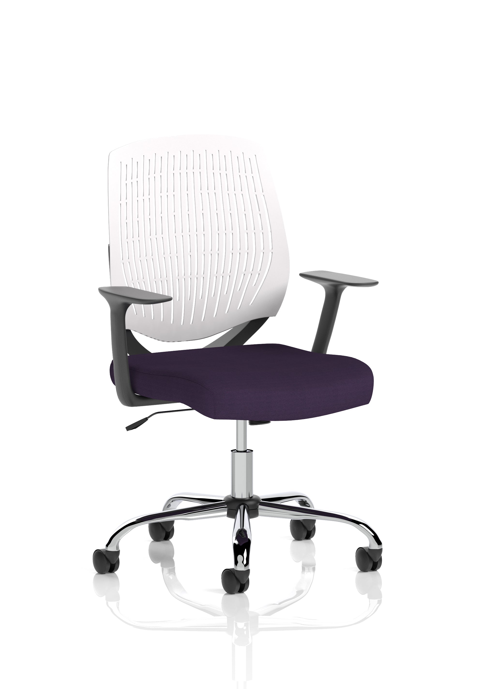 Dura Ergonomic Chair (White Back) – Tansy Purple