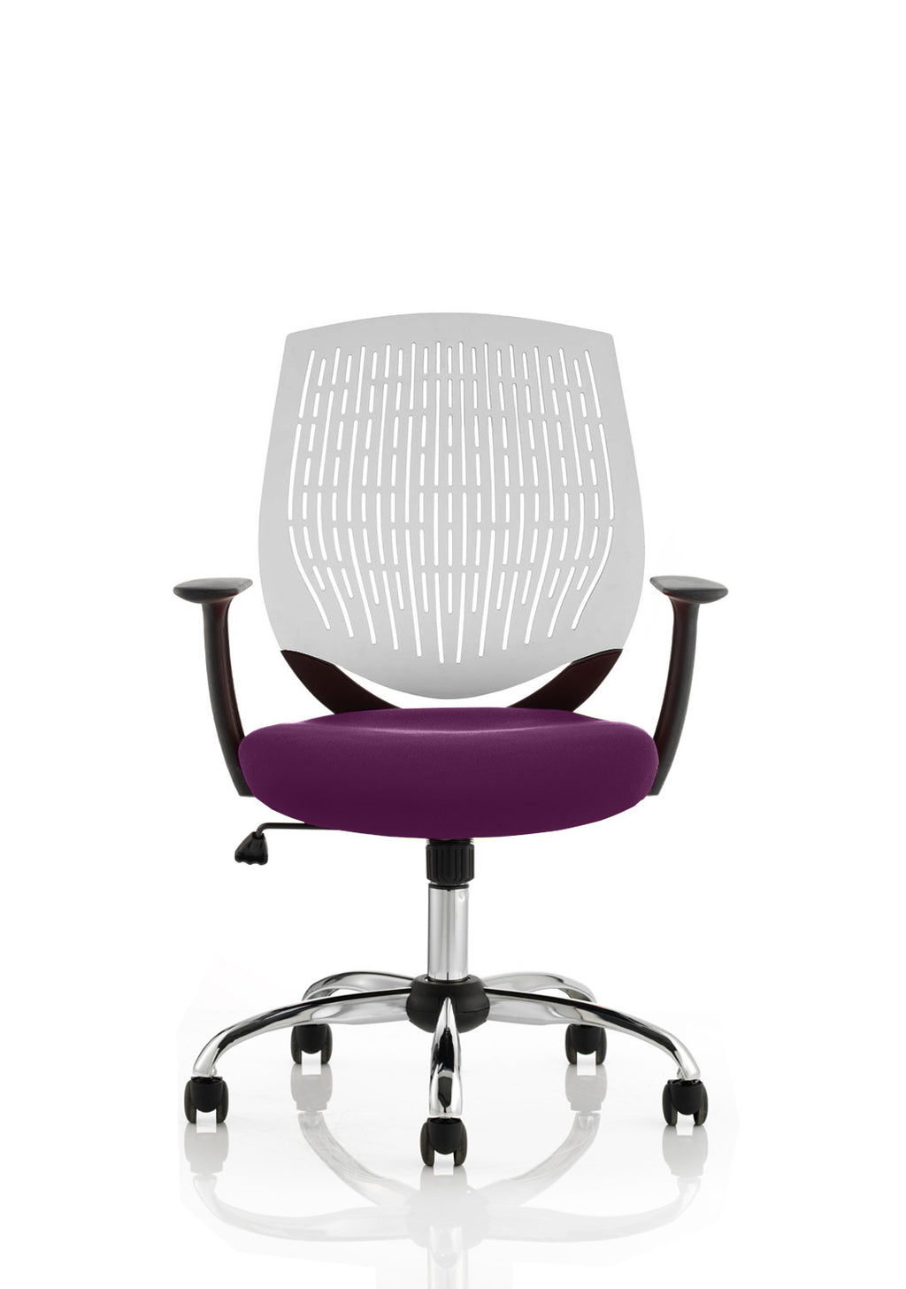 Dura Ergonomic Chair (White Back) – Tansy Purple