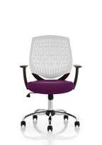 Dura Ergonomic Chair (White Back) – Tansy Purple