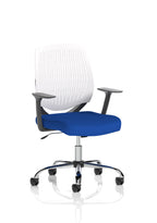 Dura Ergonomic Chair (White Back) – Stevia Blue
