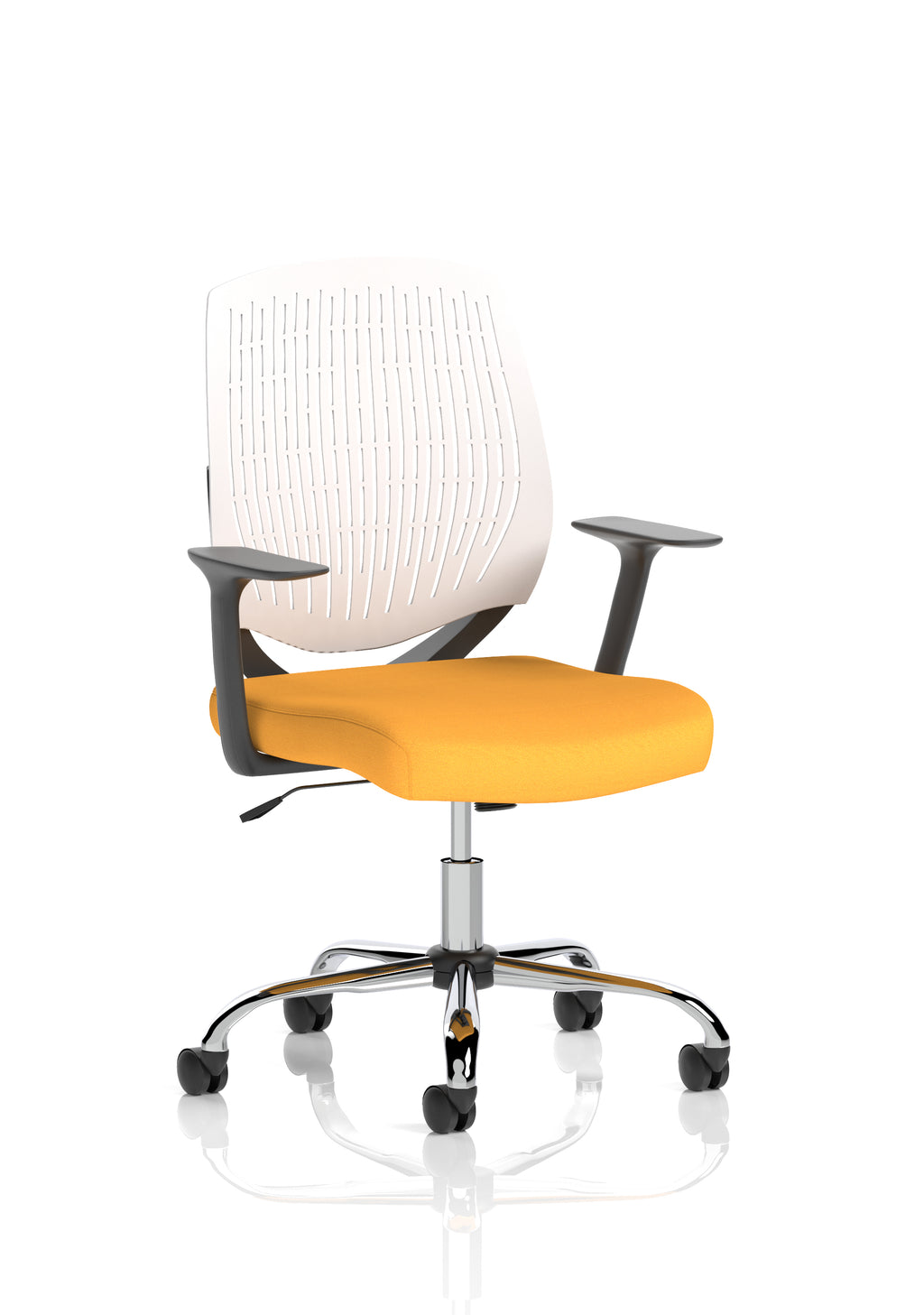Dura Ergonomic Chair (White Back) – Senna Yellow