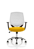 Dura Ergonomic Chair (White Back) – Senna Yellow