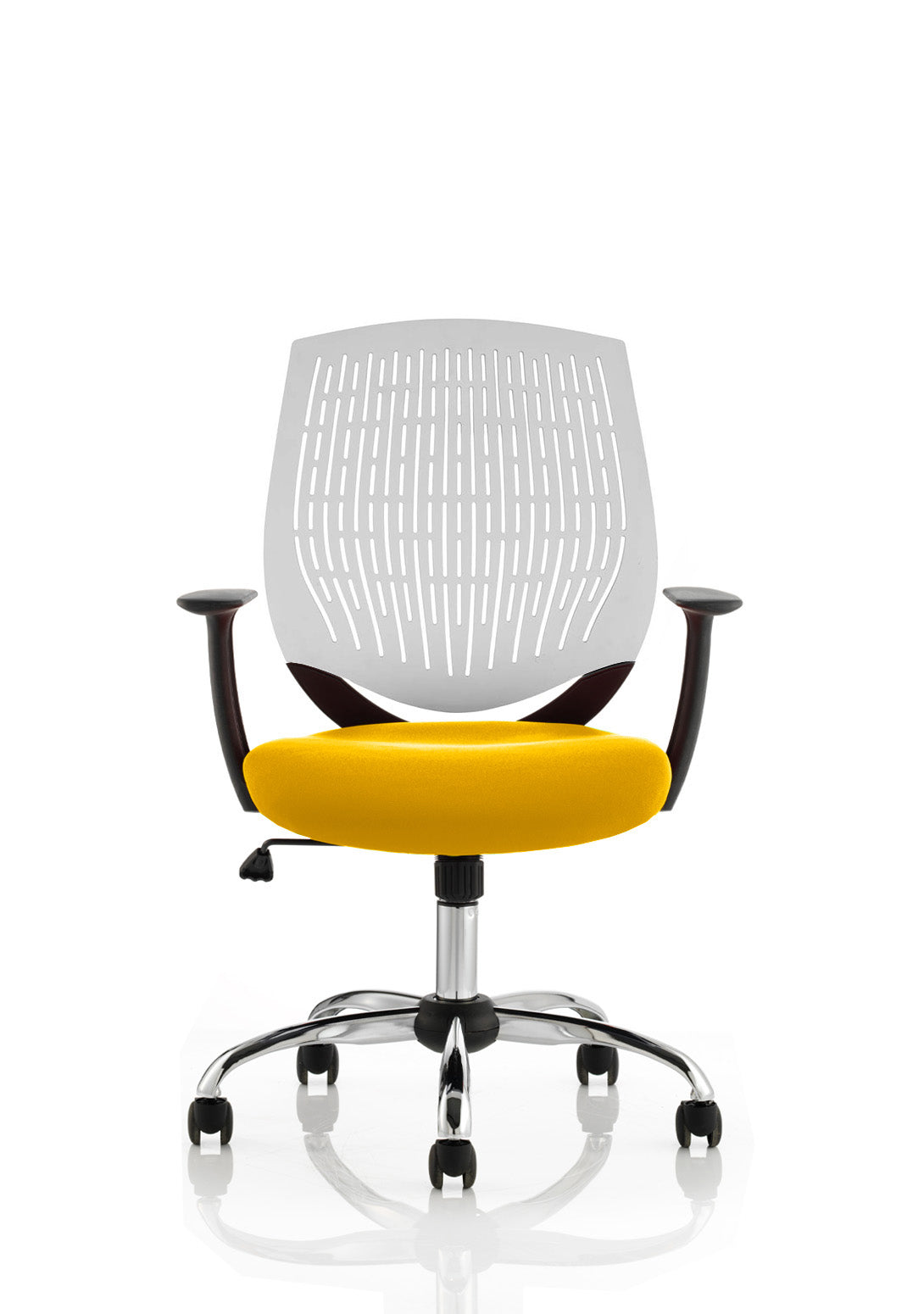 Dura Ergonomic Chair (White Back) – Senna Yellow